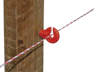 IZOLATOR Z WKRĘTEM DO DRUTU I PLECIONKI CZERWONY