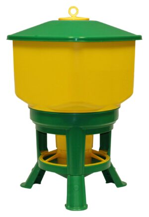 Karmidło automatyczne dla drobiu, duże, 40 l, zielono-żółte, Novital