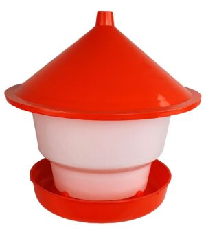 Karmidło dla drobiu, duże, biało czerwone, zakręcane, 20 kg