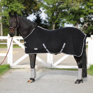 Derka York Britta polarowa z pasami czarna 135 cm